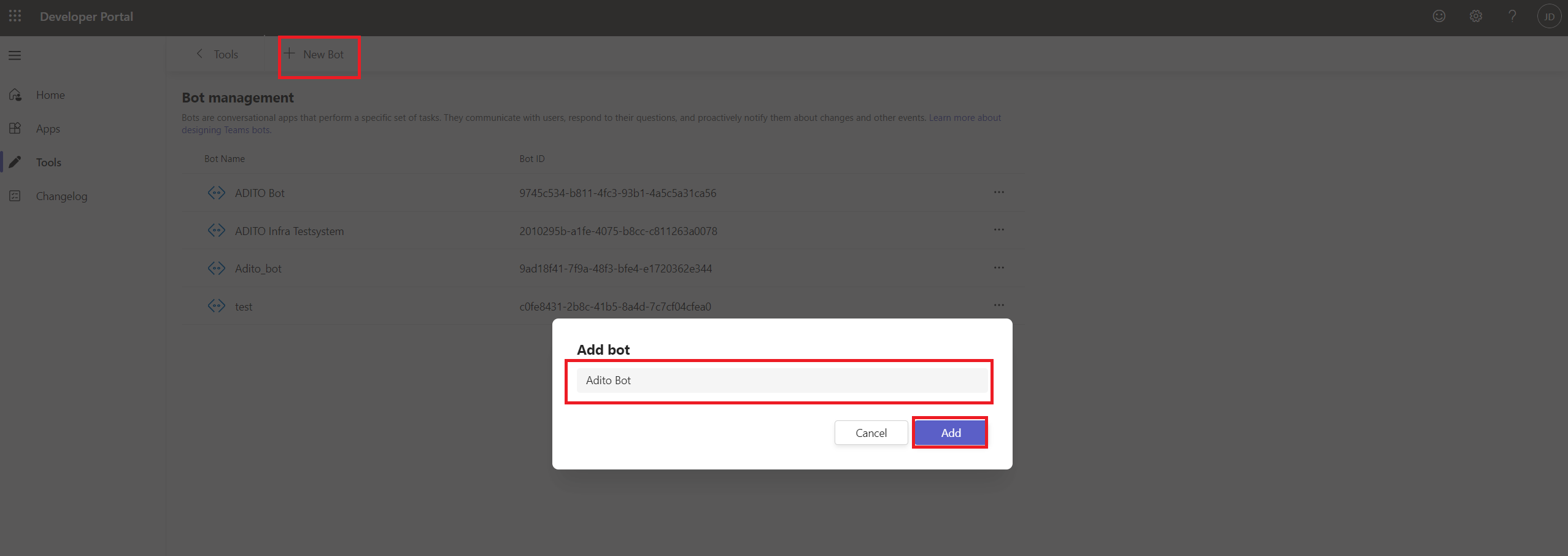 Adding new Bot