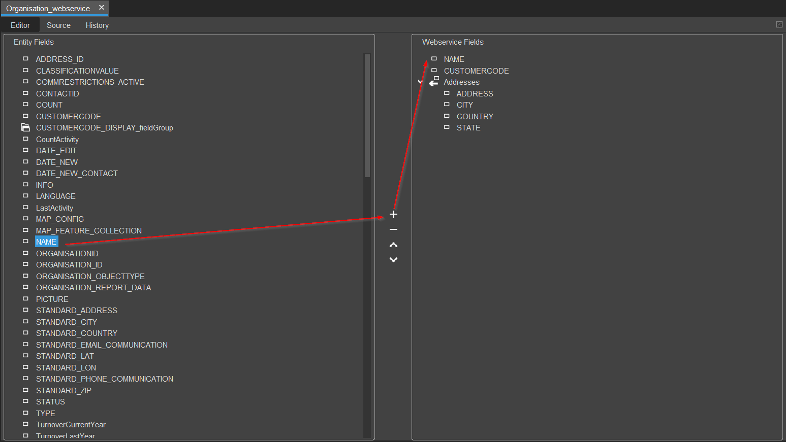 Adding fields to the web service