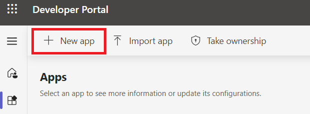 New app button