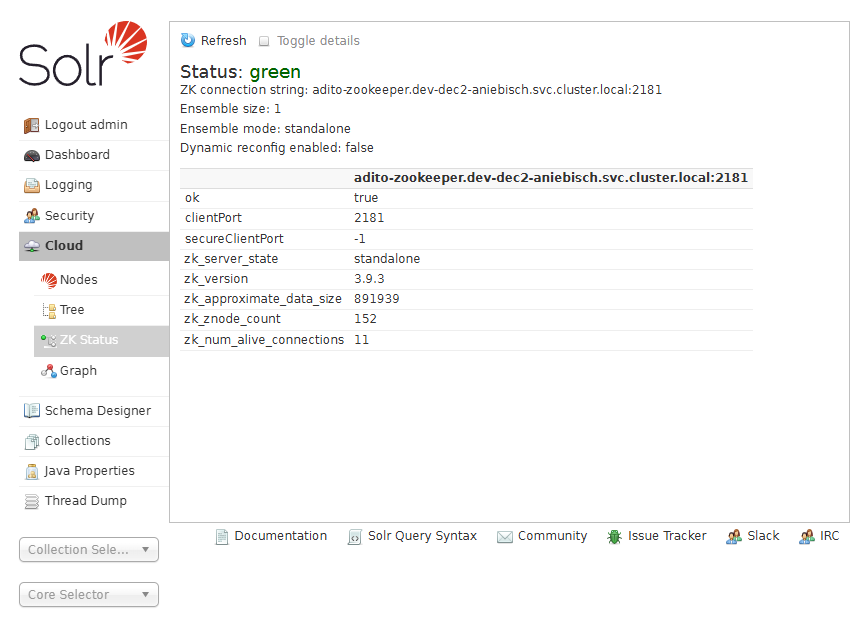 Solr Cloud ZK Status