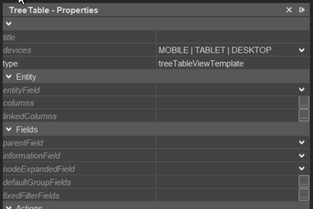 Tree Table Properties
