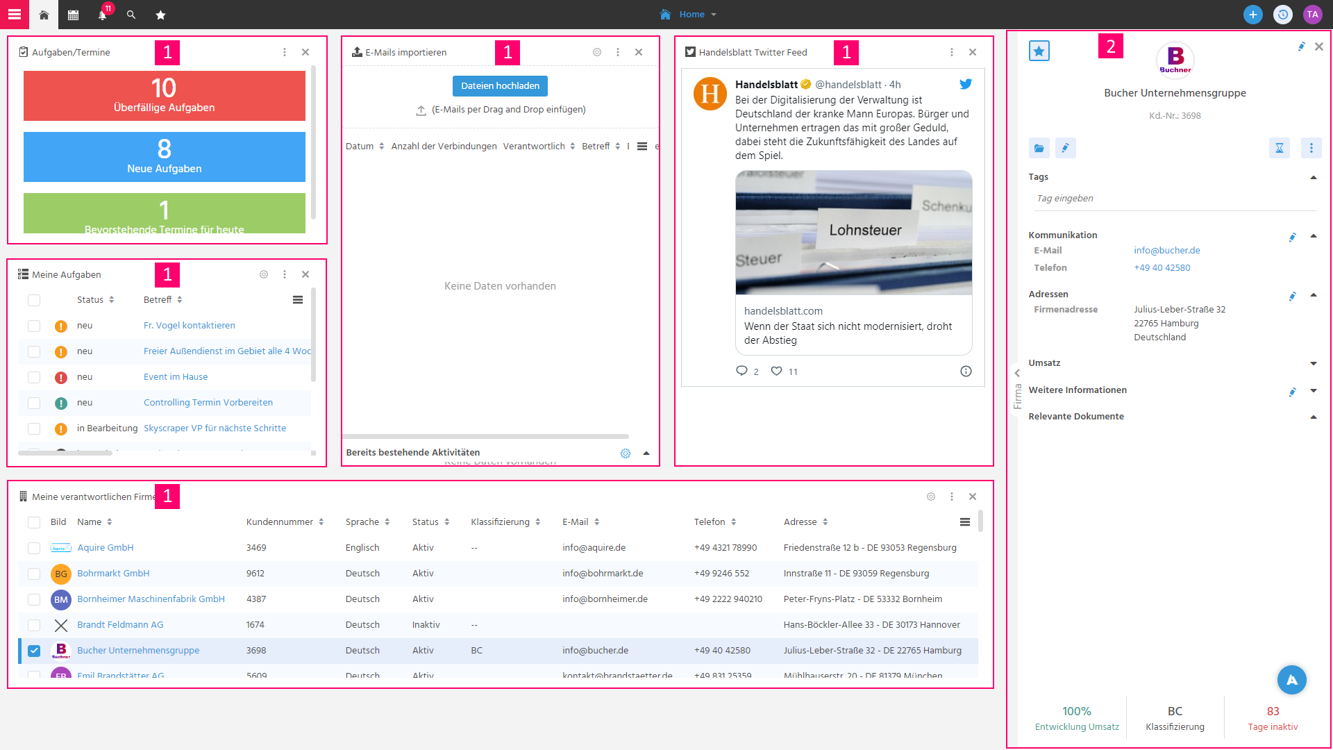 Aufbau MyDashboard