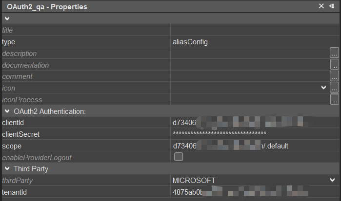authentication provider config