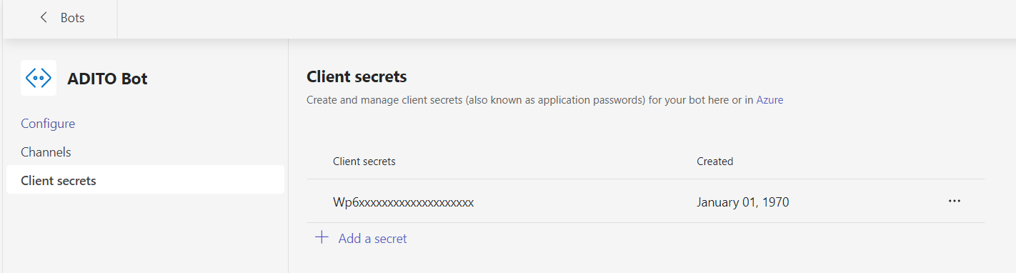 client secret Developer Portal