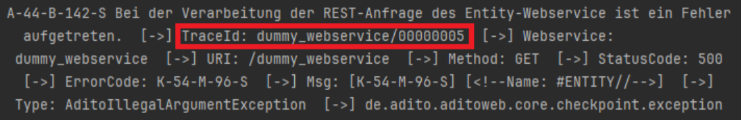 example log traceid