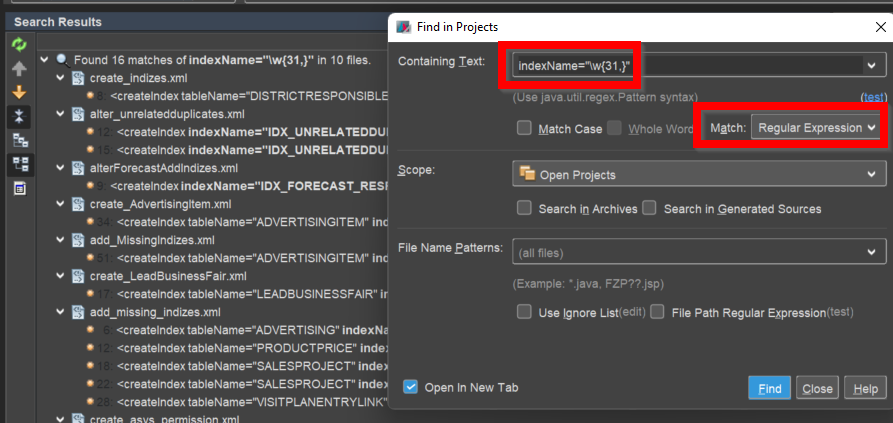find oversized indexes