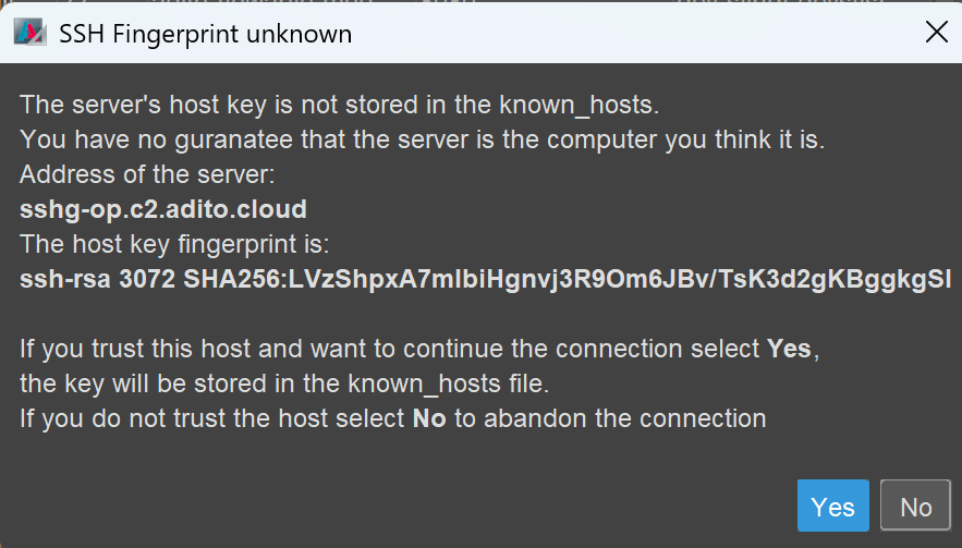 SSH fingerprint unknown