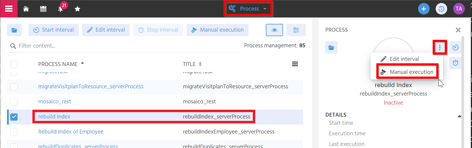 rebuildIndex