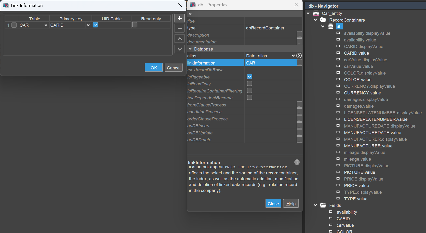 RecordField mapping for Car