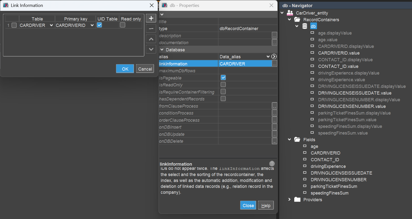 RecordField mapping for CarDriver
