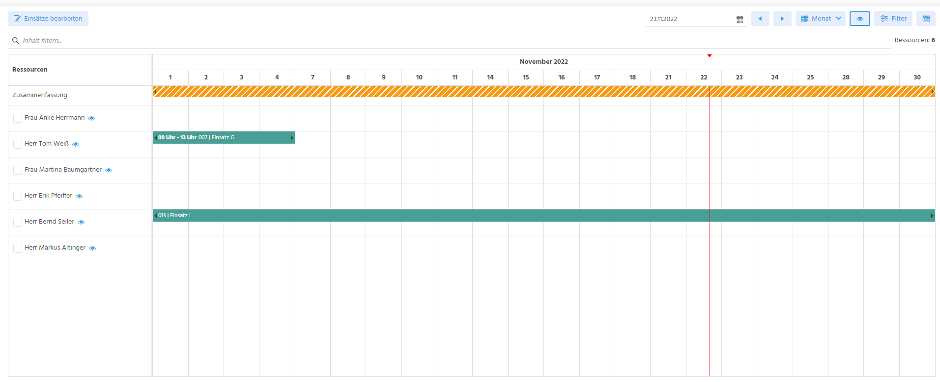 Resource Planning View Template example