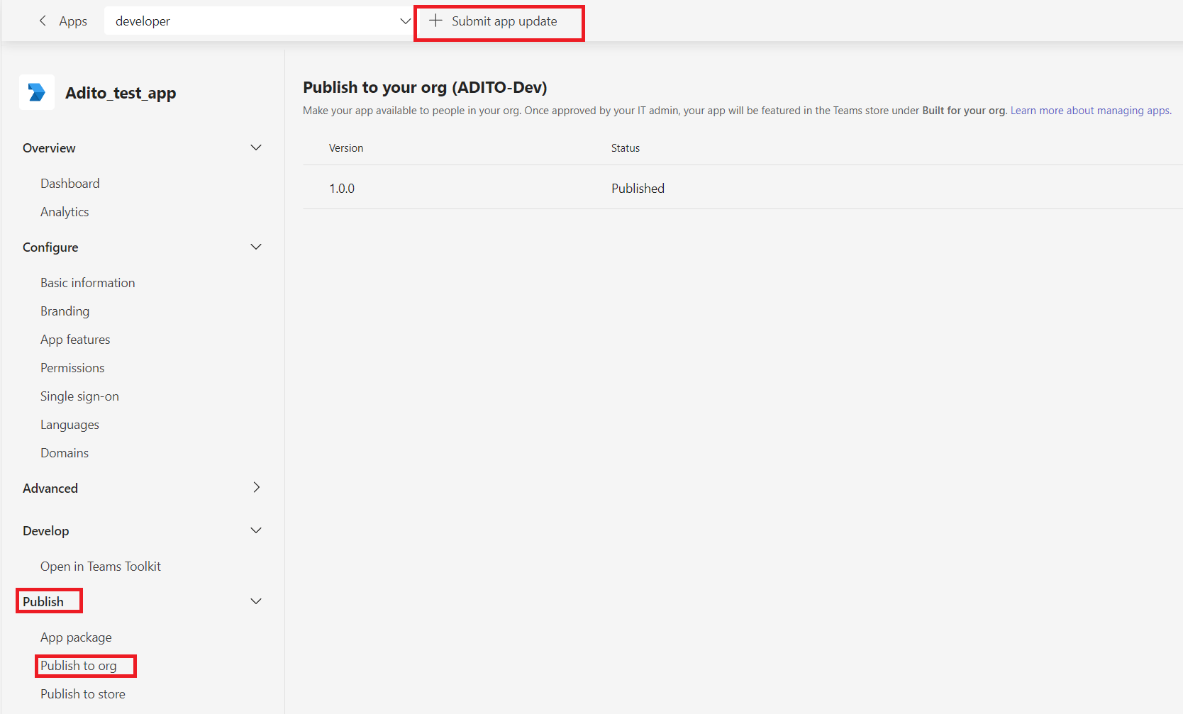 submit update
