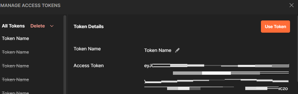use token