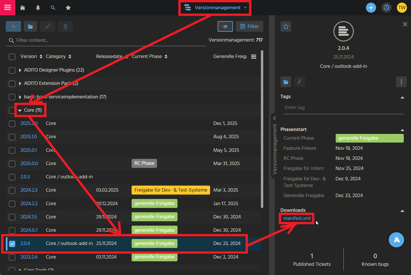 version management